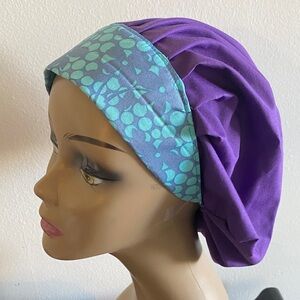 Bouffant scrub hat cap blue and purple